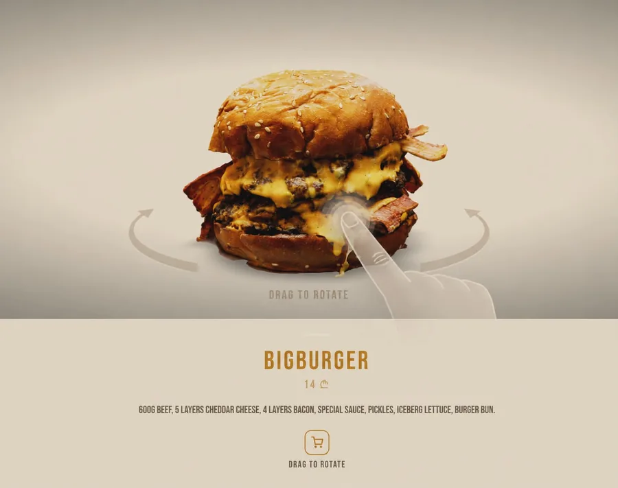 Rotating a burger as an interactive 3D model
