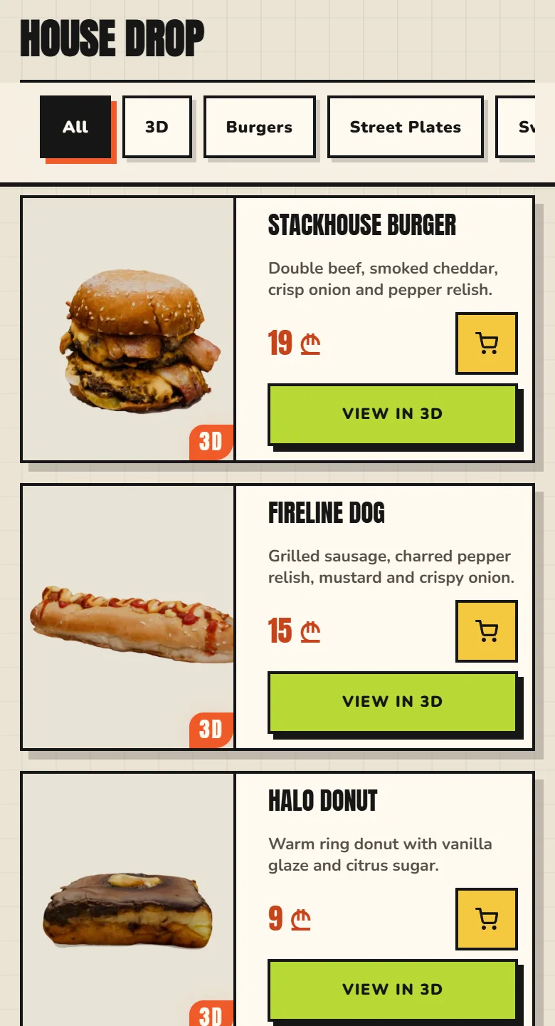 Bar and shared plates menu design, bold and editorial